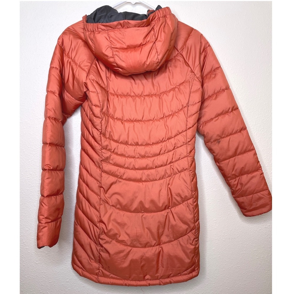 Columbia Women Puffer Jacket Longline Hooded Quilted XS Salmon Pink - Picture 3 of 8